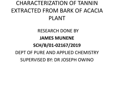 Tannin Extraction And Characterization From Acacia Bark