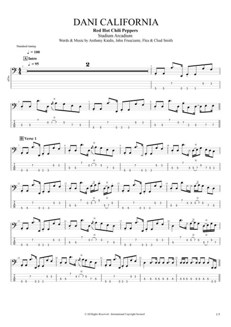 Dani California Tablatura De Red Hot Chili Peppers Guitar Pro Guitarras Y Pista De