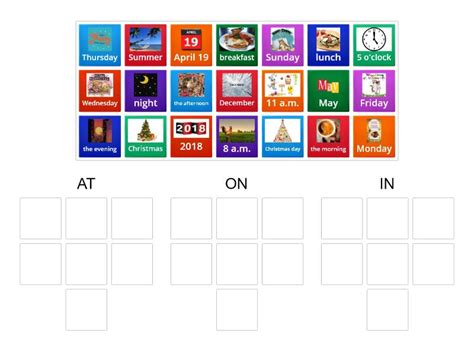 Preposition Of Time Group Sort