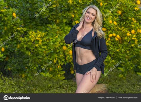 Blonde Fitness Model Working Out Stock Photo Actionsports 141746140