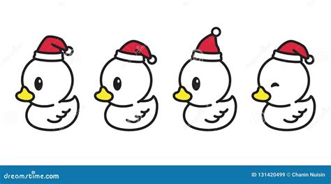 Duck Vector Christmas Santa Claus Hat Xmas Icon Logo Rubber Duck