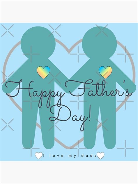I Love My Dads Gay Father S Day Light Blue Background Sticker For Sale By Bokushin Redbubble