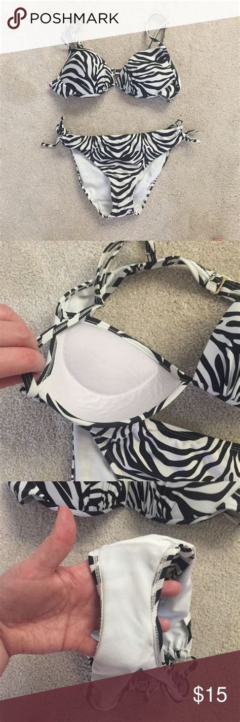 Zebra Bikini Both Parts Of Bikini In Good Condition Top Is A Large But Runs Slightly Small I