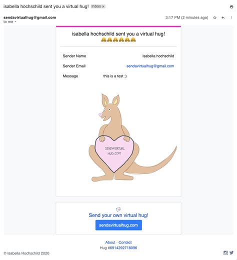 Send A Virtual Hug Devpost