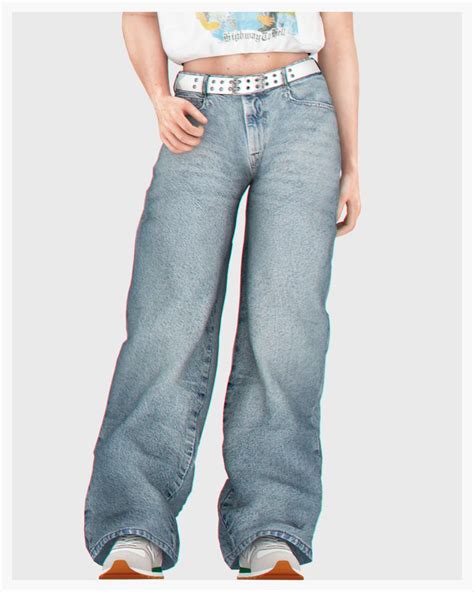 👖 Low Waist Loose Baggy Denim Pants 👖 For Males Backtrack Sims 4