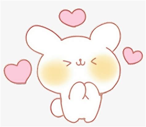 Kawaii Emoji Cute Bunny Rabbit Hearts Adorable Kawaii Cute