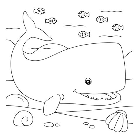 Coloriage De Cachalot Pour Les Enfants | Vecteur Premium