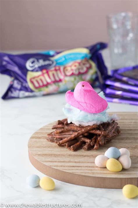Chocolate Covered Pretzels Disguised As A Birds Nest Chewable Structures
