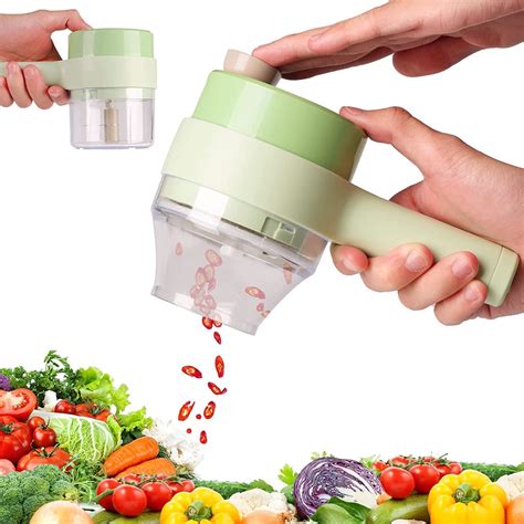 Picador De Legumes Eletrico - Mini Processador Elétrico cortador e fatiador de legumes mini picador ...