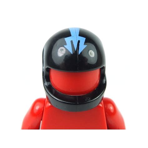 Lego Minifig Accessories Black Minifig Headgear Helmet With Blue Trident﻿