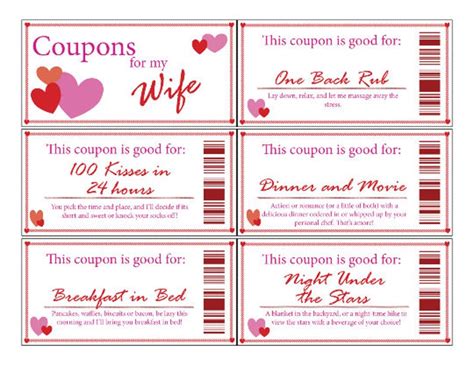 Wife Coupon Book Printable Digital Stocking Stuffer Valentines