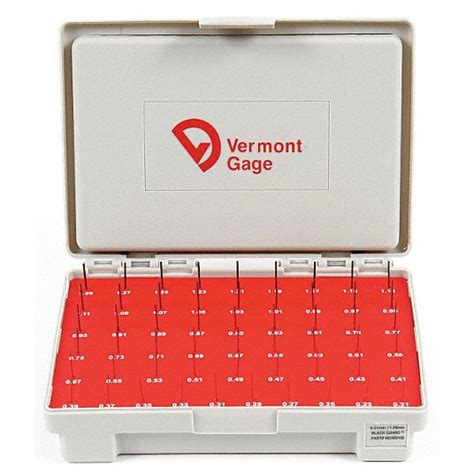 Vermont Gage 021 To 129 Mm Dia Range 55 Gauges Black Oxide Coated