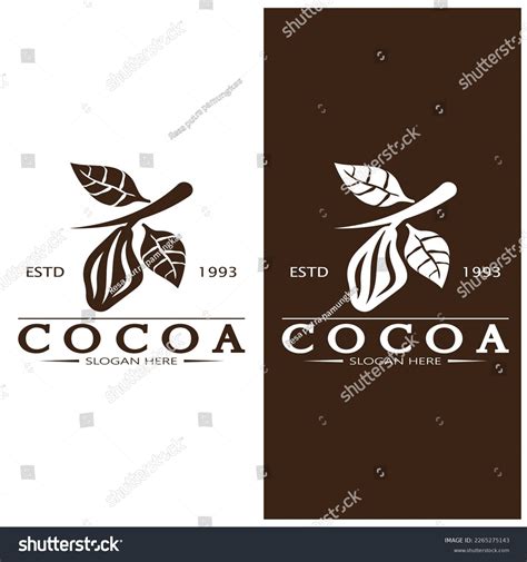 Cocoa Logococoa Beancocoa Treecocoa Branches Leaveschocolate Stock