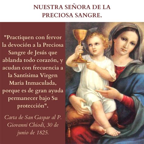 NUESTRA SEÑORA DE LA PRECIOSA SANGRE Gloriosa Domina