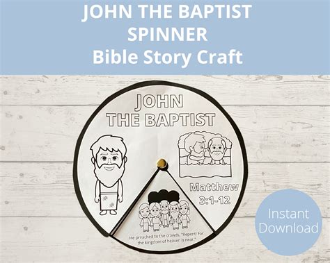John the Baptist, Bible Story Activity, Sunday School Craft, Homeschool