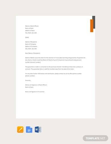 Guarantee Letter Templates In Google Docs Word Pages Pdf