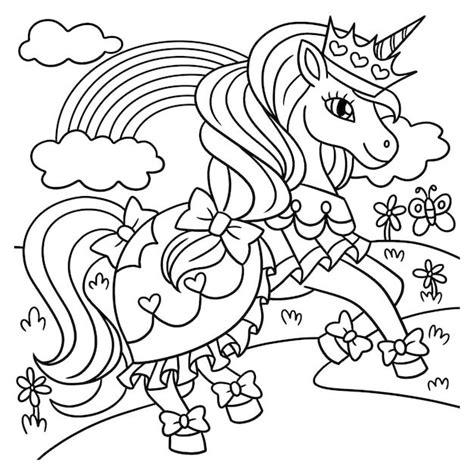 Coloriage Belle Princesse Licorne télécharger et imprimer gratuit sur