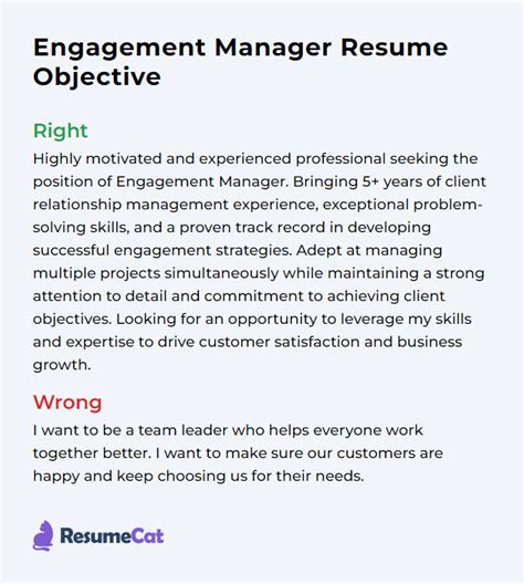 Top Engagement Manager Resume Objective Examples