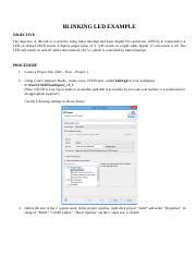 Blinking LED Manual Docx BLINKING LED EXAMPLE OBJECTIVE The Objective
