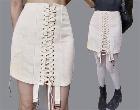 Bondage Lingerie Corset Sheath Tight Skirt Ercu Linen Gem