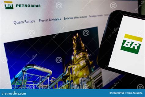 Petrobras Company Petroleo Brasileiro SA Logo Visible on Smartphone ...