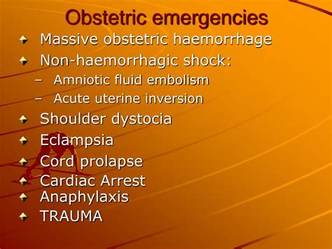 Ppt Obstetric Emergencies Powerpoint Presentation Free Download Id