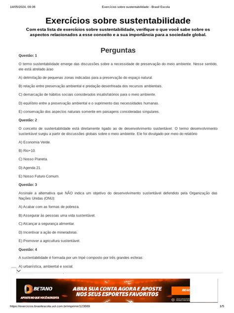 20 Perguntas Sobre Sustentabilidade