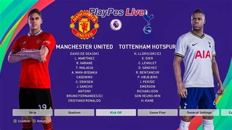 Pes Match Manchester United Vs Tottenham Hotspur Premier League