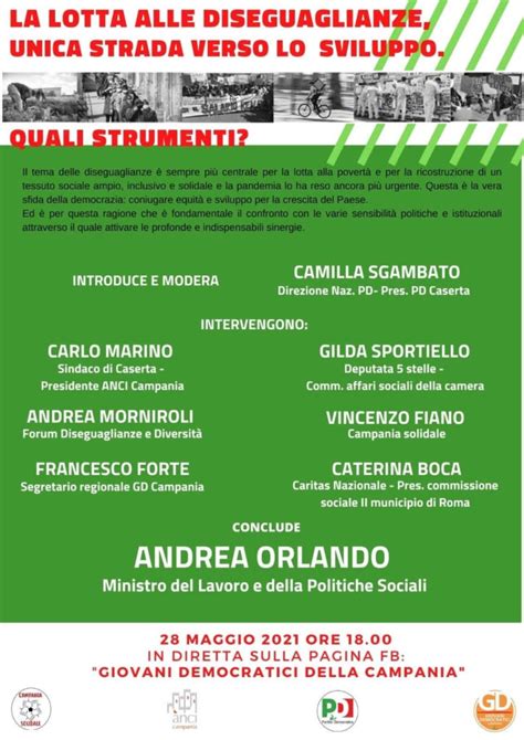 Lotta Alle Disuguaglianze Orlando All Incontro Con I Giovani