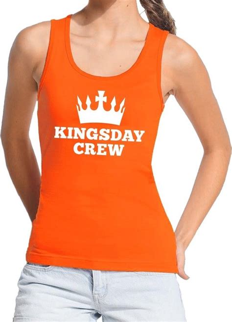 Oranje Kingsday Crew Tanktop Mouwloos Shirt Voor Dames Koningsdag