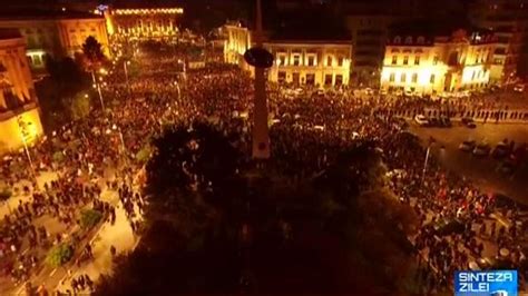 VIDEO Cum se vede de la înălţime protestul din centrul Capitalei