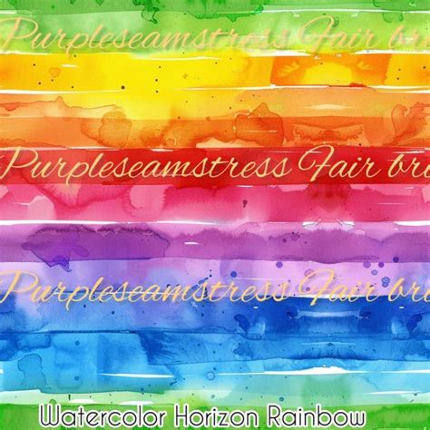 Watercolor Horizon Rainbow Purpleseamstress Fabric