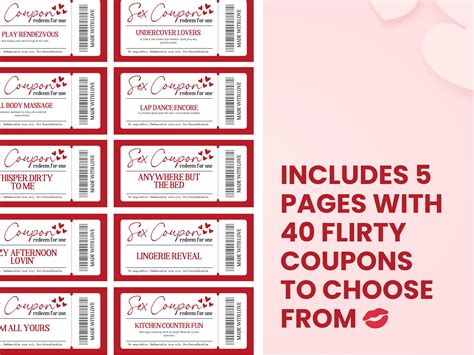 Sex Coupons Printable Love Coupons Naughty Coupon For Couples Editable Sexy Coupons