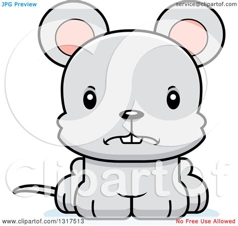 Animal Clipart Of A Cartoon Cute Mad Mouse Royalty Free Vector
