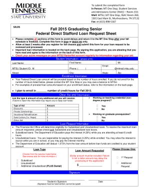 Fillable Online Srlrs Fall Graduating Senior Federal Direct