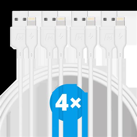 4x lightning USB kabel 1M (gecertificeerd) | Fixje