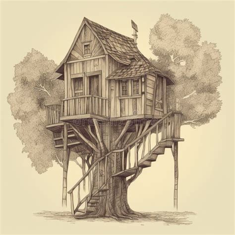 Baumhaus Abbildung Stock Abbildung Illustration Von Hintergrund