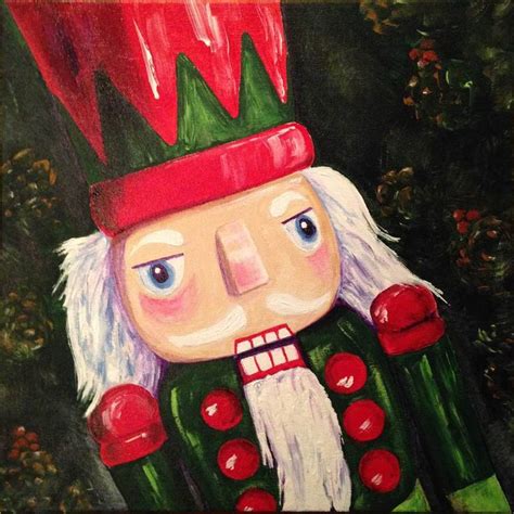 Nutcracker Soldier Acrylic Painting 12 X 12in By Connie Kelley Christmas Art Christmas