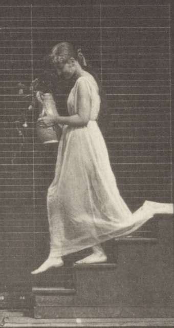 Semi Nude Woman Ascending And Descending Stairs With Flowers Rbm QP M A PICRYL