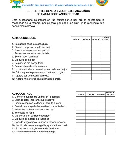 Descubre El Mejor Test De Inteligencia Emocional Para Ni Os