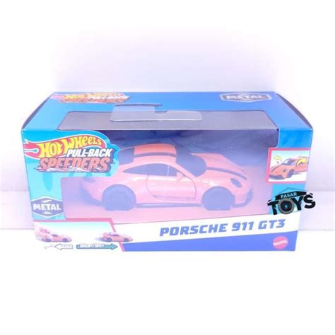 Promo HOT WHEELS PULL BACK SPEEDERS 1 43 SCALE METAL MATTEL Porsche 911 GT3 Diskon 50 Di