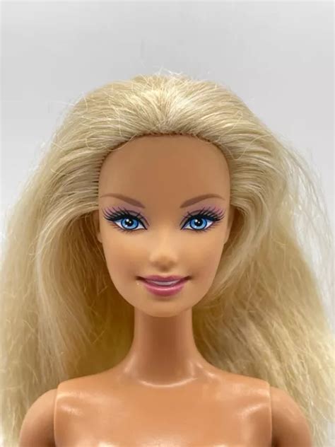 BARBIE DOLL CEO Face Head Body Blonde Straight Arms Pink Earrings PicClick UK