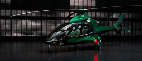 A Green Helicopter Sitting On Top Of A Black Floor