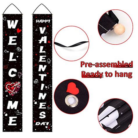 Whaline Valentines Porch Sign Welcome And Happy Valentines Day Hanging