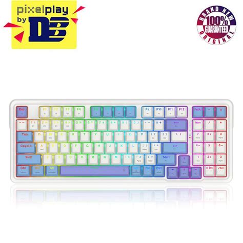 Redragon K Wbp Rgb Pro Gloria Pro Modes Hot Swappable Gasket Keyboard White Blue Purple