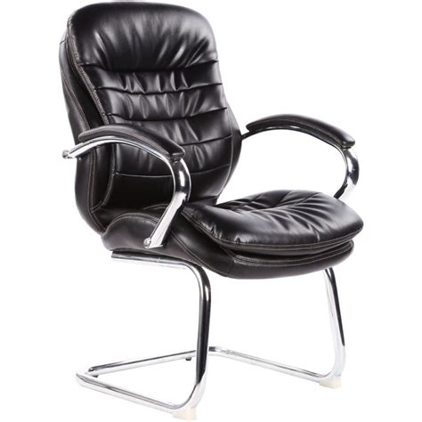 Конференц-кресло Easy Chair 515 черное, кожа, металл хромированный ...