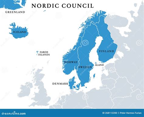 Nordic Council Members, Nordic Countries Cooperation, Political Map ...