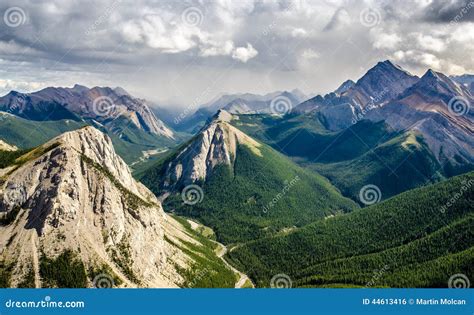 Mountain Range Landscape View In Jasper Np Canada Stock Photo Image