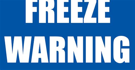 Weather Alert Freeze Warning Issued For Schuylkill County For Early