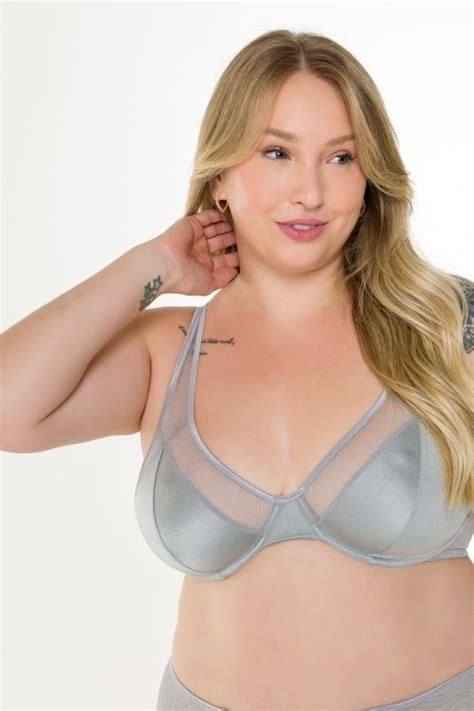 Sutiã Sem Bojo Push Up Microfibra e Tule Mariah Prata Jescri Lingerie de qualidade e